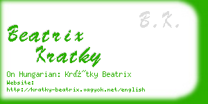 beatrix kratky business card